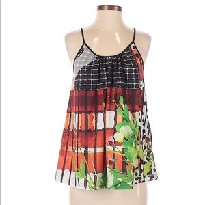 Clover Canyon  flower tank top camisole fun print